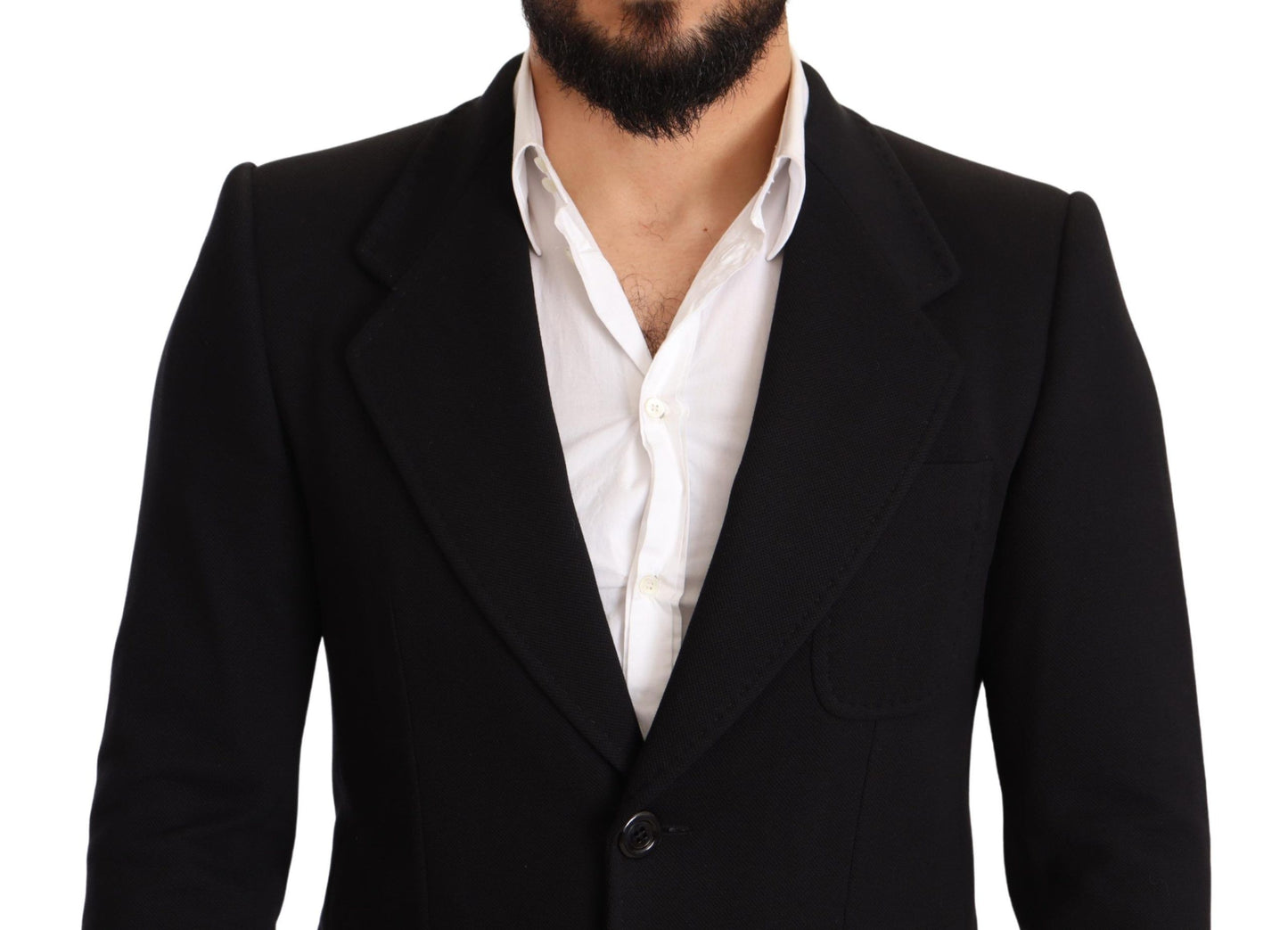 Dolce &amp; Gabbana Blazer coupe slim en coton noir