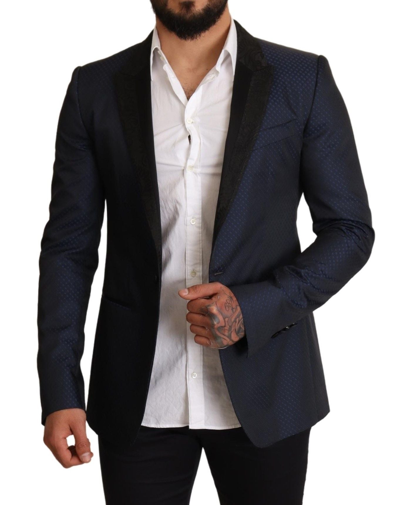 Dolce &amp; Gabbana Veste blazer MARTINI coupe slim en laine bleue