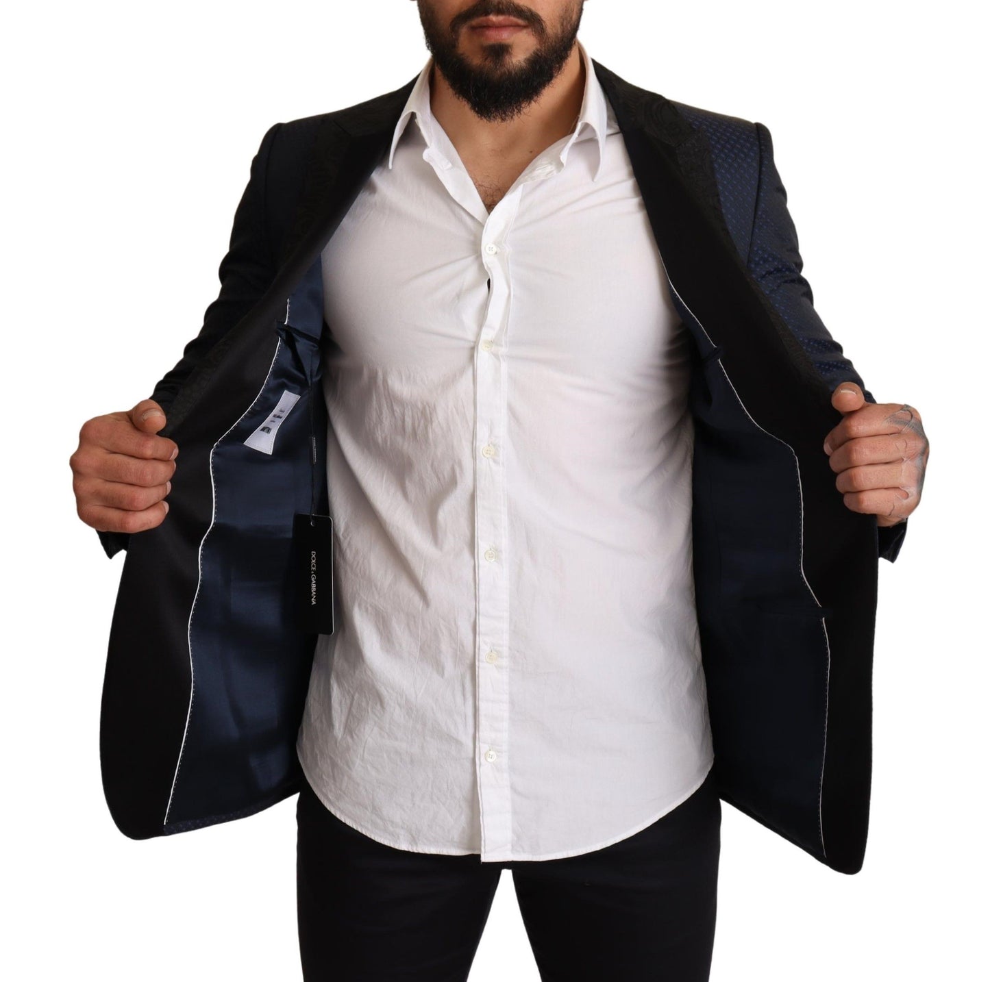 Dolce &amp; Gabbana Veste blazer MARTINI coupe slim en laine bleue