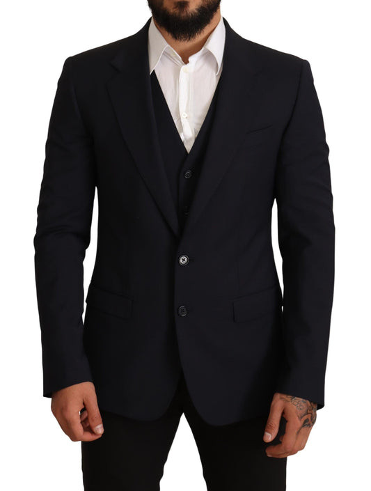 Dolce &amp; Gabbana Veste de costume blazer 2 pièces bleue MARTINI