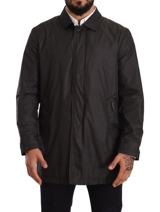 Dolce &amp; Gabbana Veste trench-coat en polyester noir pour homme