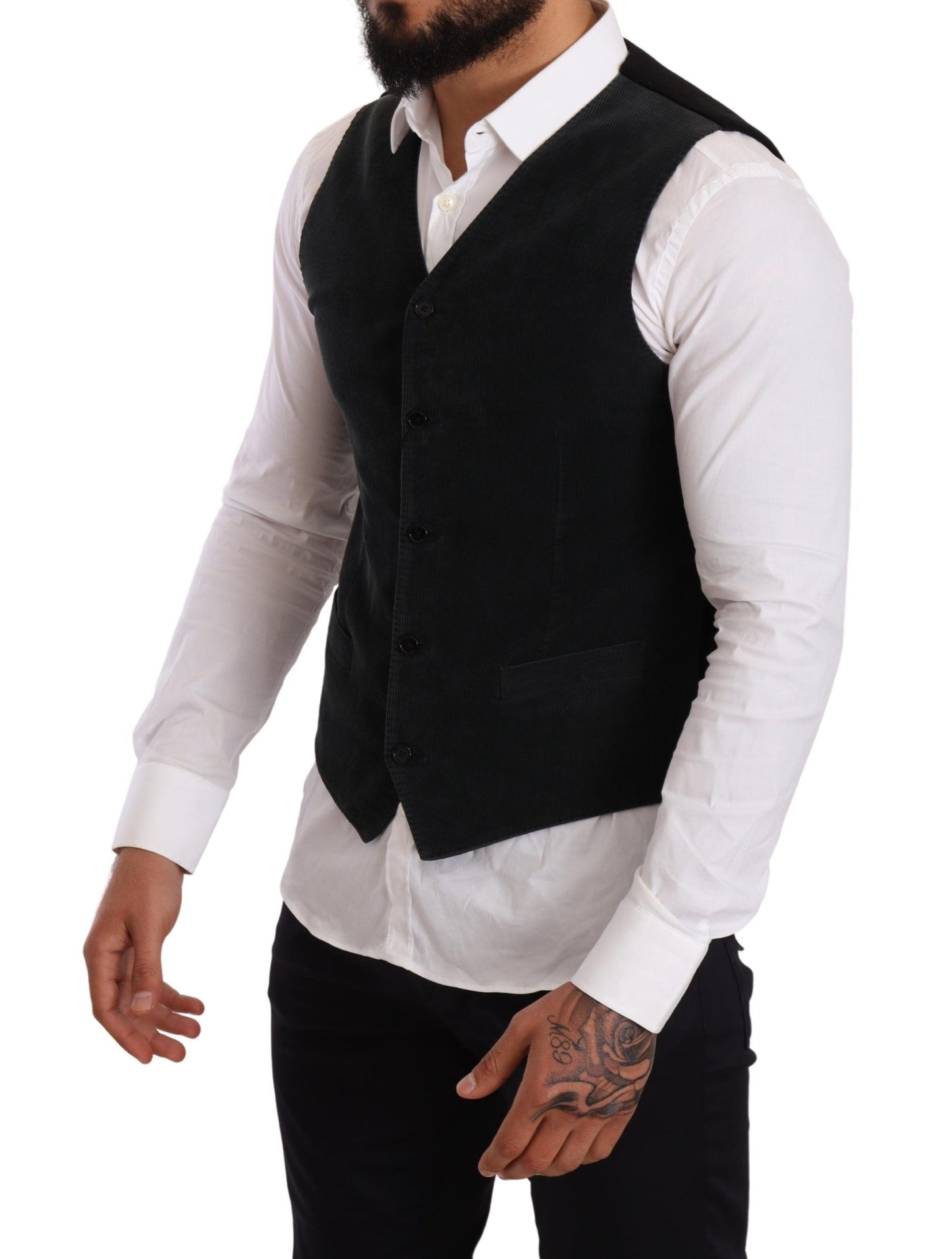 Dolce &amp; Gabbana Gilet simple boutonnage en coton noir