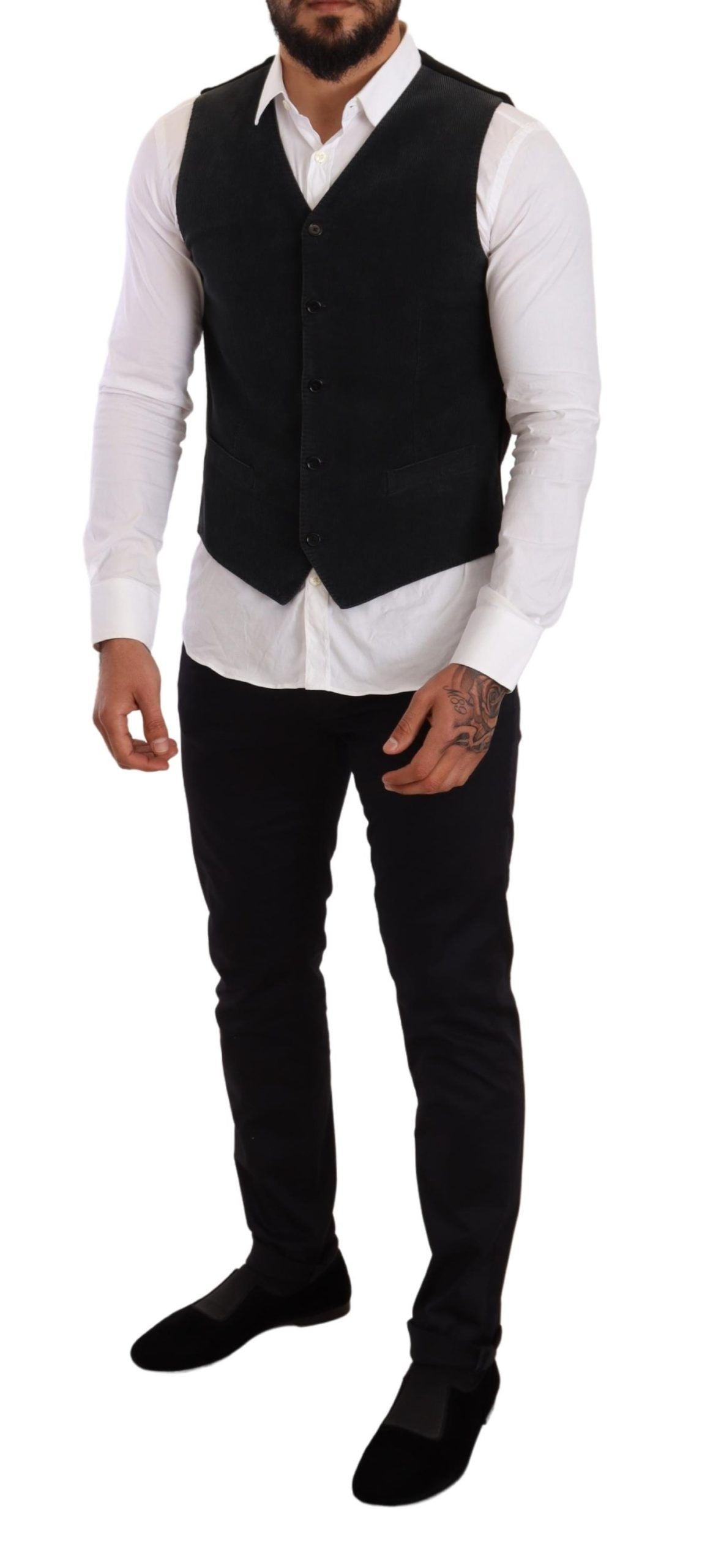 Dolce &amp; Gabbana Gilet simple boutonnage en coton noir