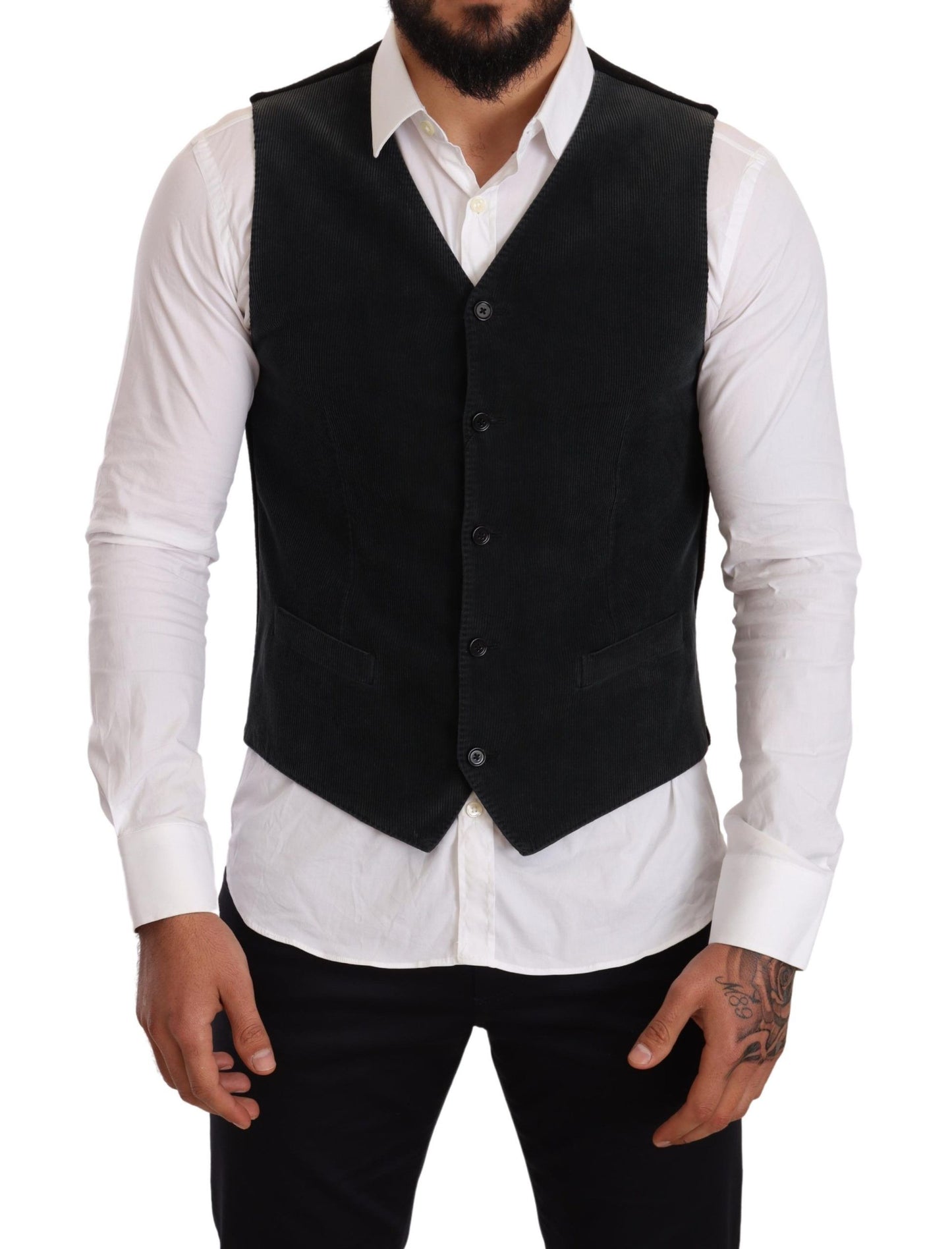 Dolce &amp; Gabbana Gilet simple boutonnage en coton noir