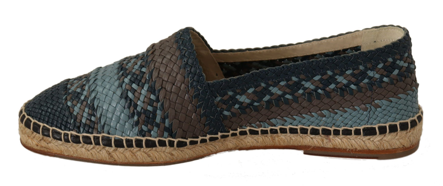 Dolce &amp; Gabbana Bleu Gris Slip On Buffalo Espadrilles Chaussures