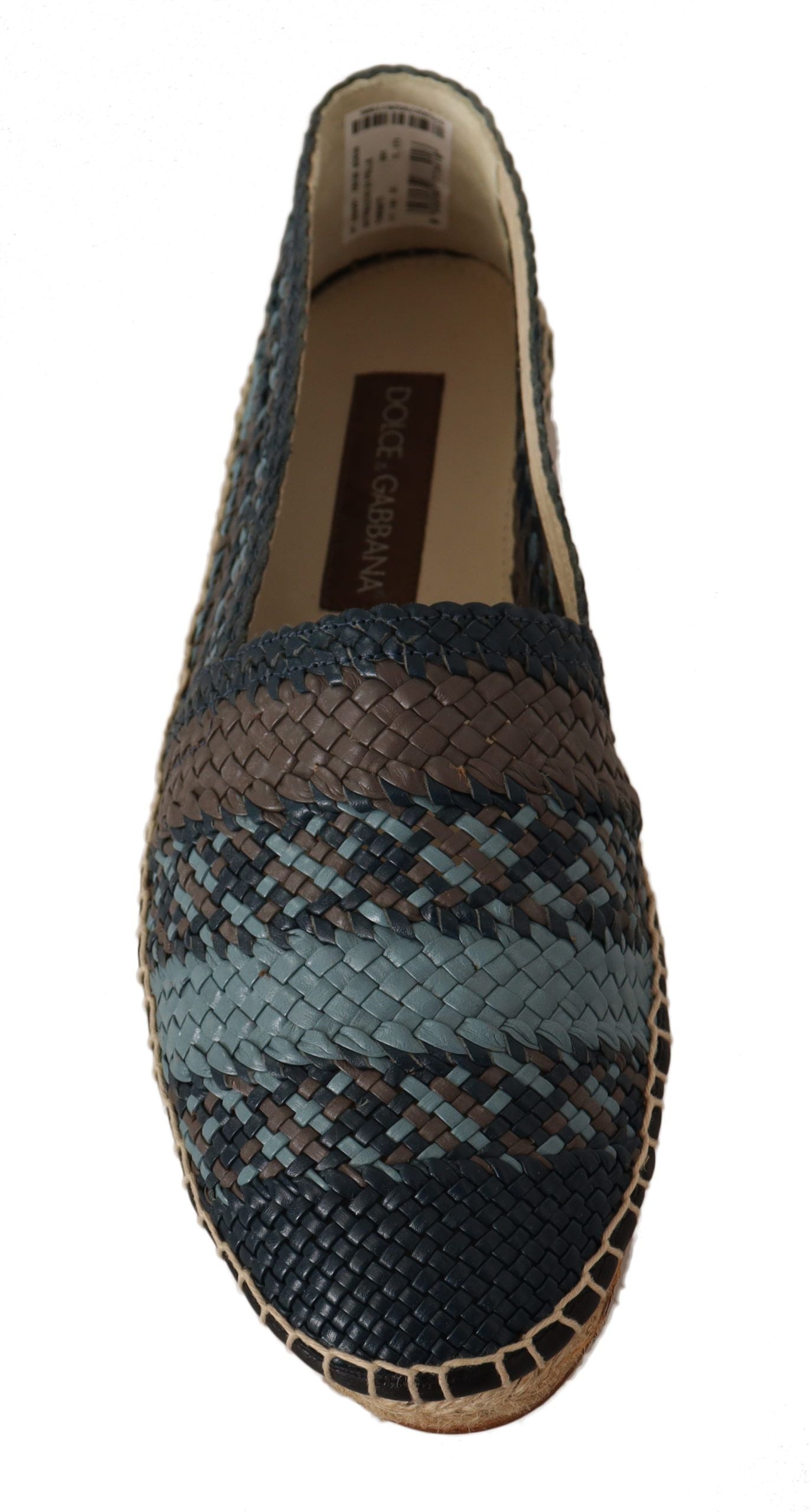 Dolce &amp; Gabbana Bleu Gris Slip On Buffalo Espadrilles Chaussures