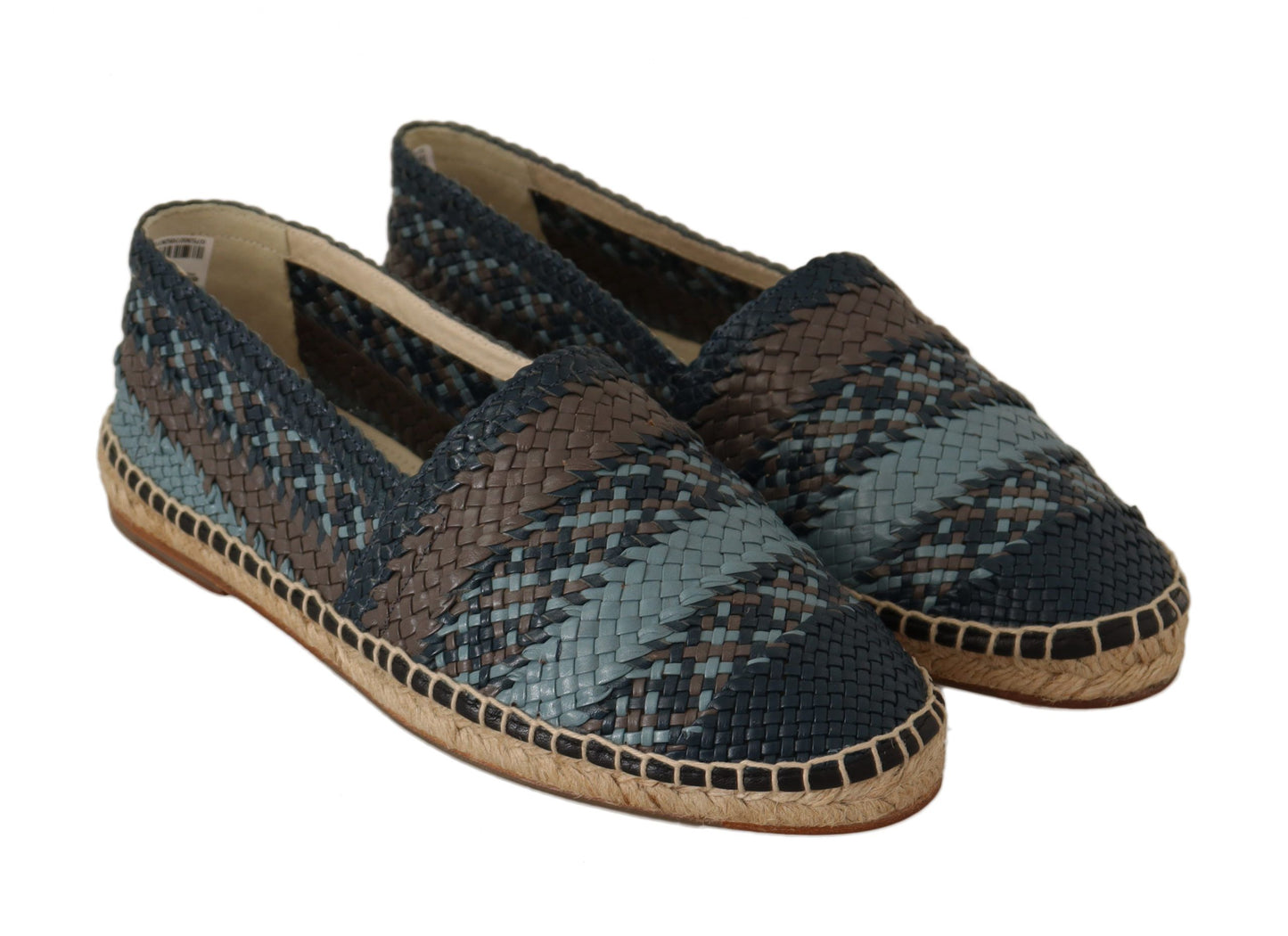 Dolce &amp; Gabbana Bleu Gris Slip On Buffalo Espadrilles Chaussures