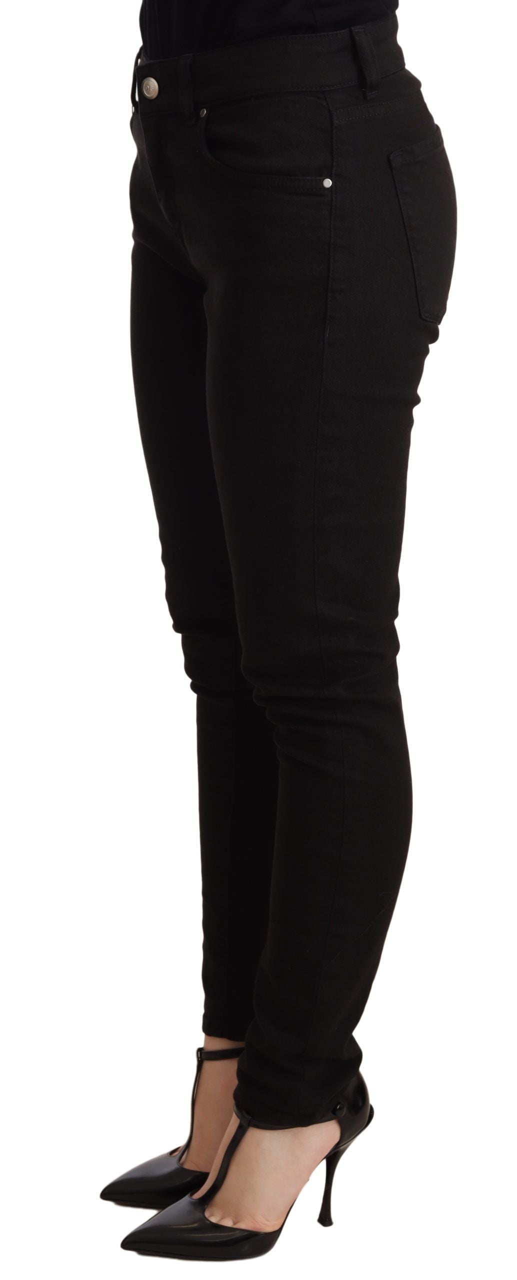 Dolce &amp; Gabbana Jean slim en denim stretch en coton noir