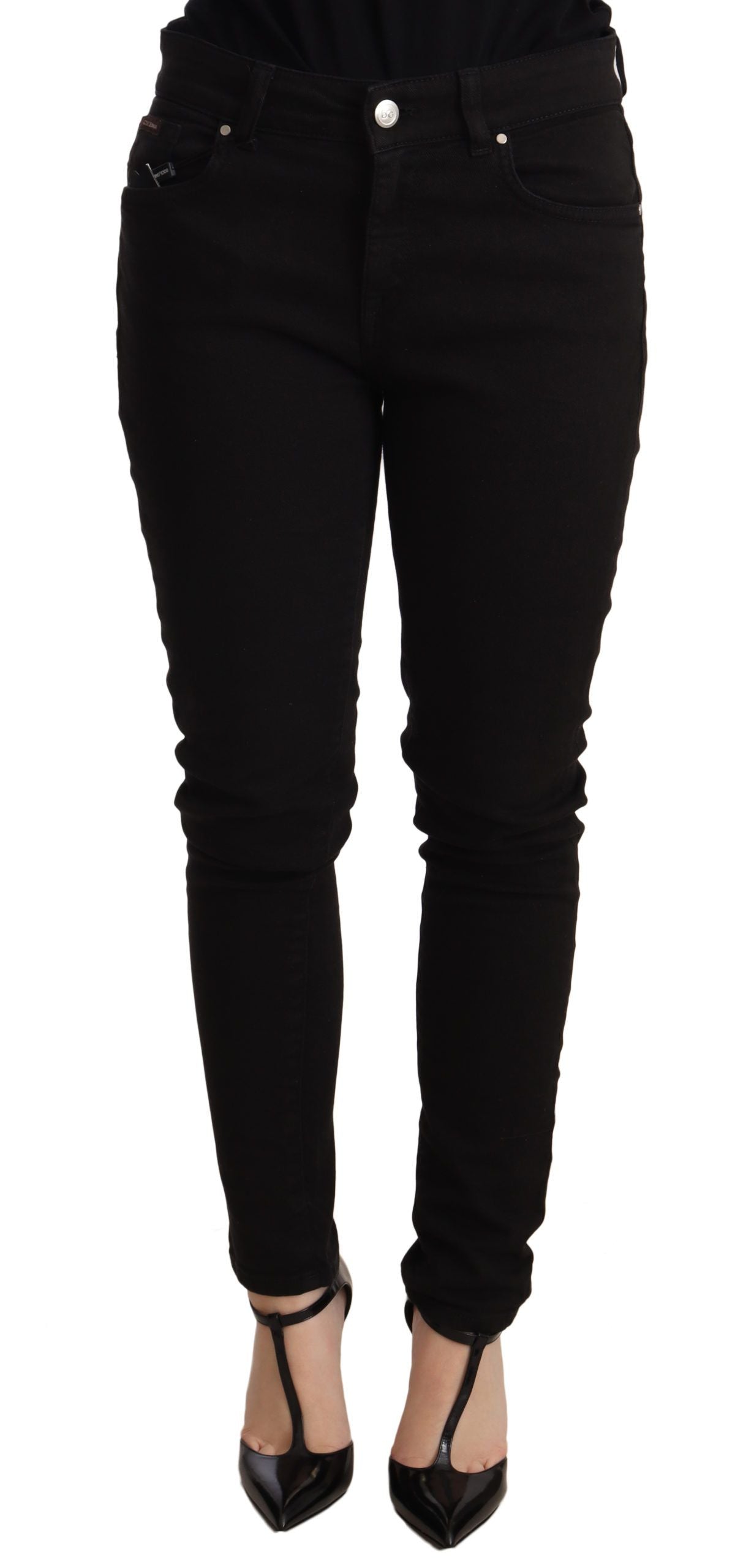 Dolce &amp; Gabbana Jean slim en denim stretch en coton noir