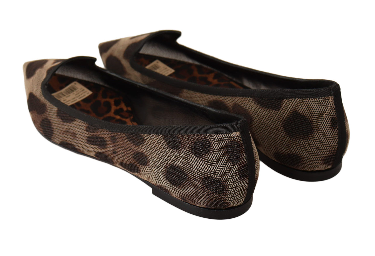 Dolce &amp; Gabbana Braune flache Ballerinas mit Leopardenmuster