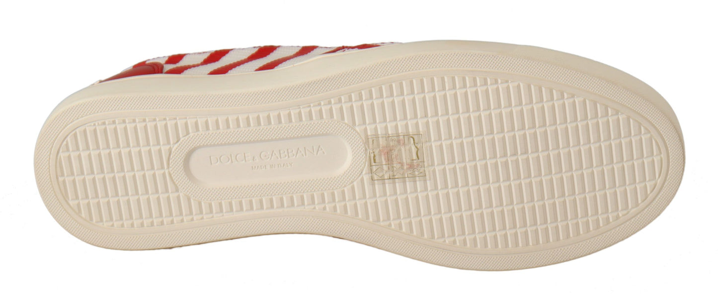 Dolce &amp; Gabbana Mocassins cloutés ancre blanche rouge