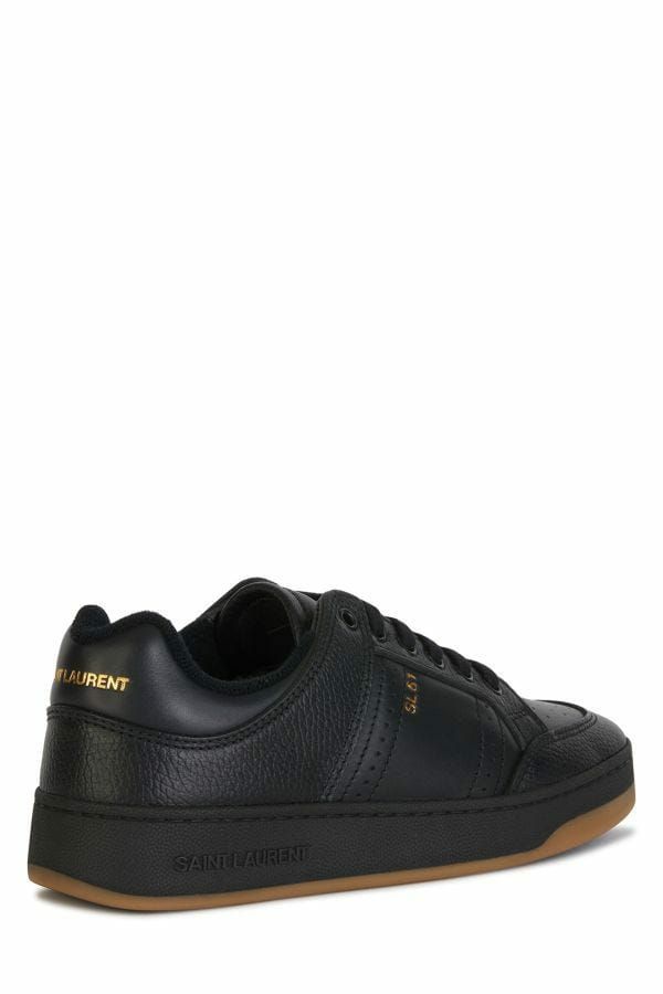 Saint Laurent Low-Top-Sneakers aus schwarzem Kalbsleder