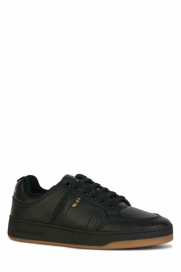 Saint Laurent Low-Top-Sneakers aus schwarzem Kalbsleder