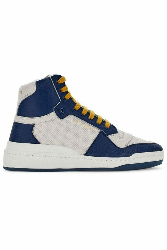 Blaue Saint Laurent Mid-Top-Sneaker aus Kalbsleder