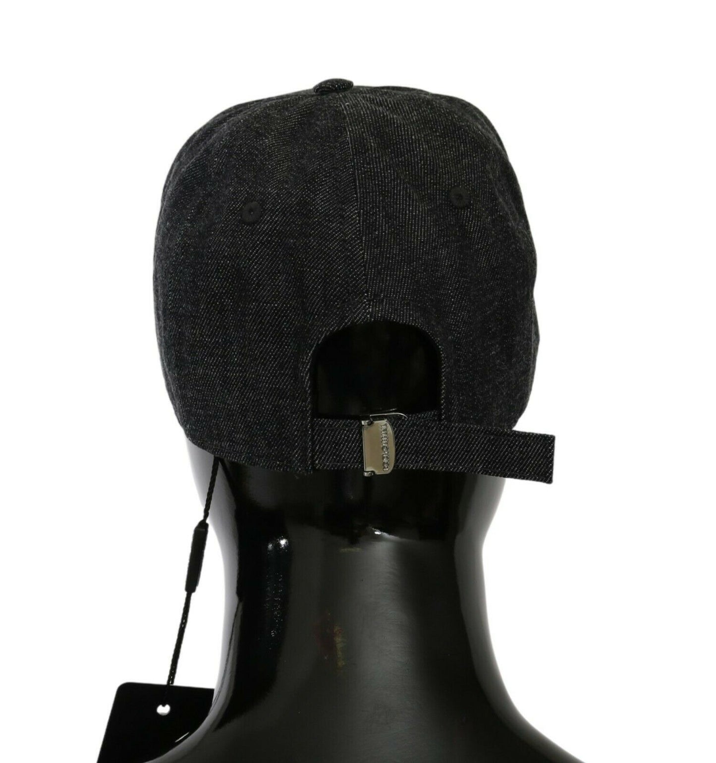 Casquette Dolce &amp; Gabbana en denim bleu brodé avec motif cœur