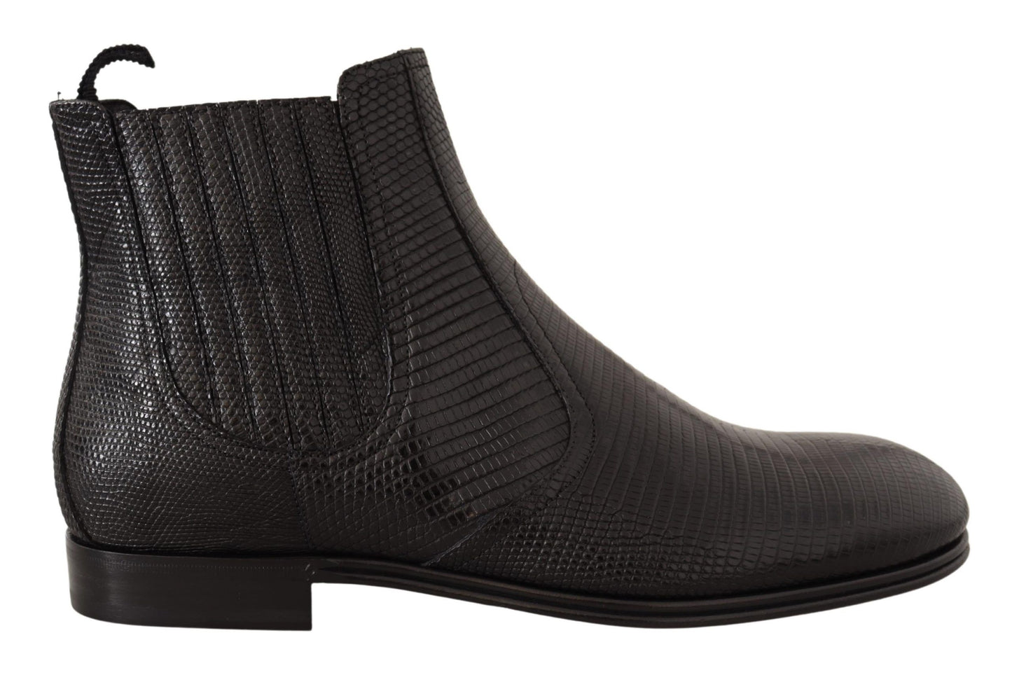 Dolce &amp; Gabbana Bottines en cuir noir en peau de lézard