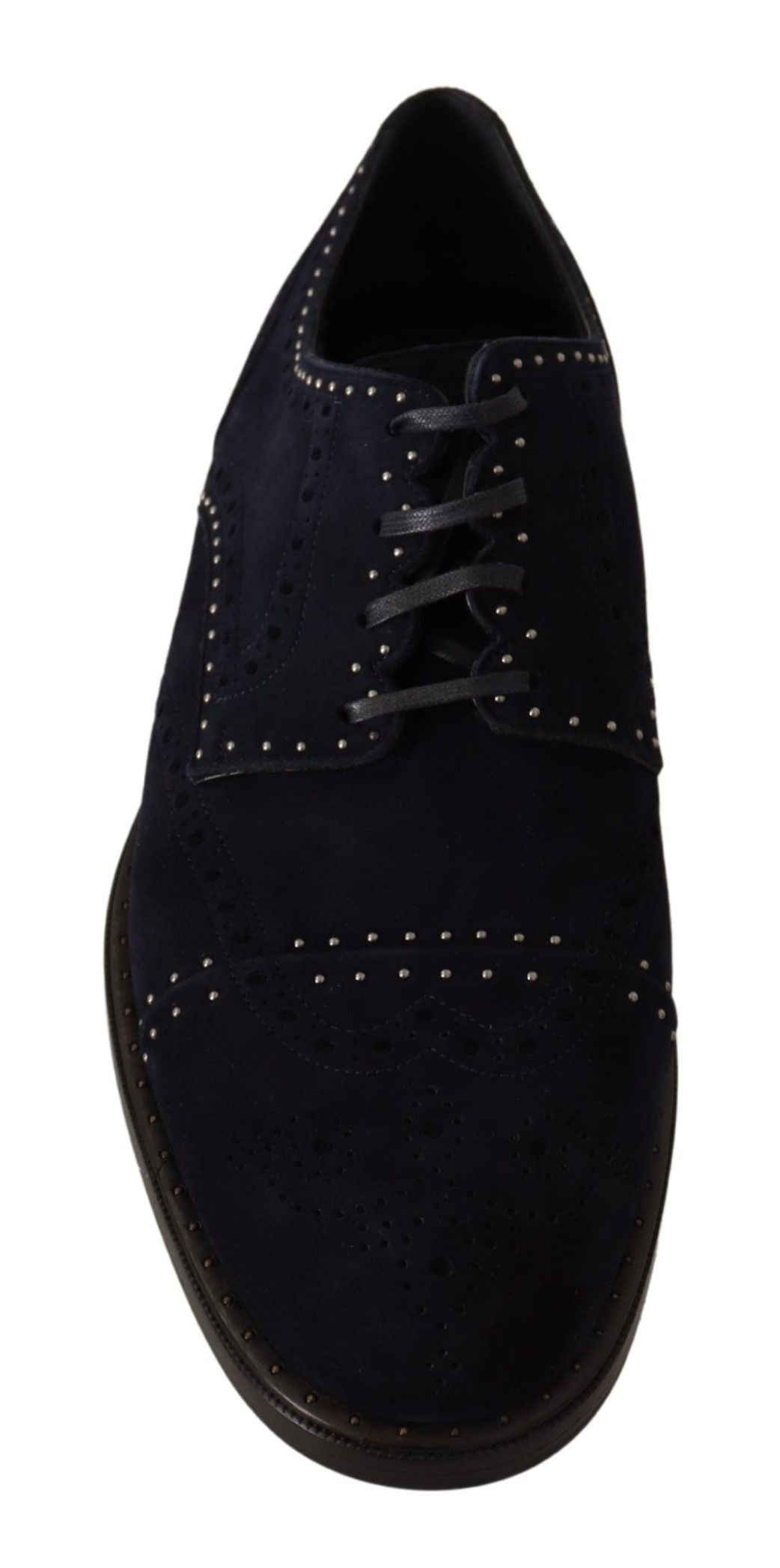 Dolce &amp; Gabbana Chaussures Derby cloutées en cuir suédé bleu