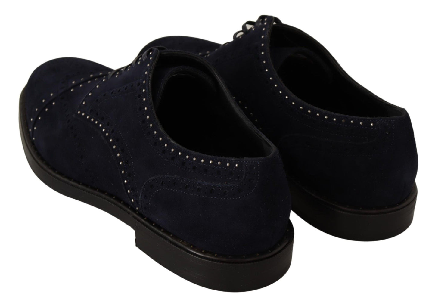 Dolce &amp; Gabbana Chaussures Derby cloutées en cuir suédé bleu