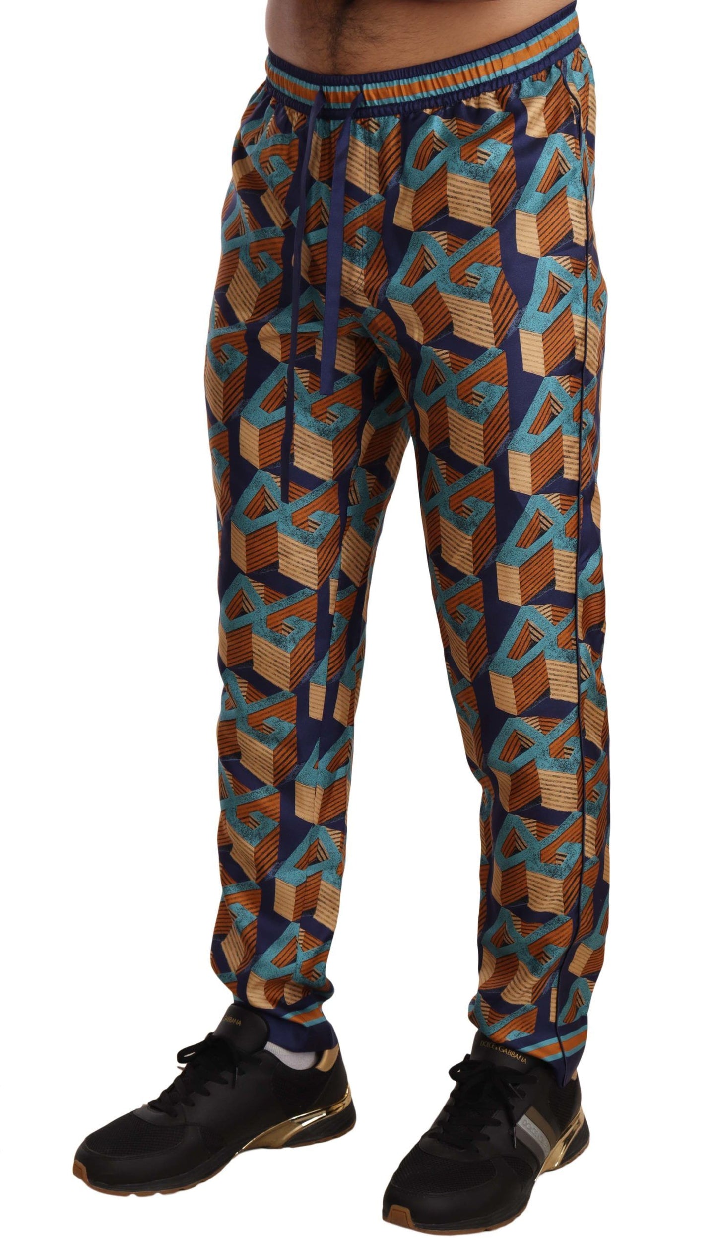 Dolce &amp; Gabbana Pantalon de jogging en soie à motifs multicolores