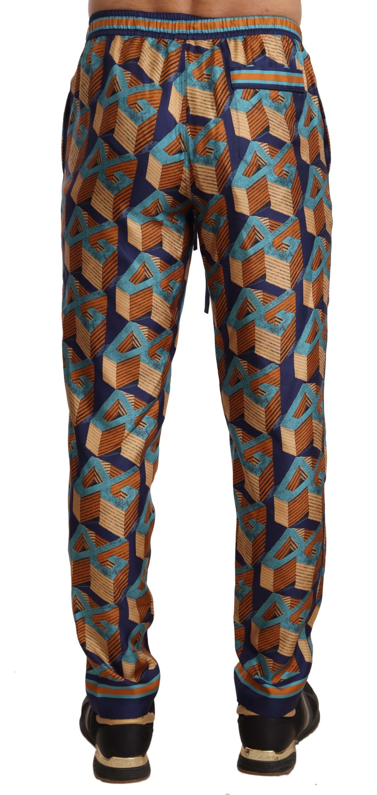 Dolce &amp; Gabbana Pantalon de jogging en soie à motifs multicolores