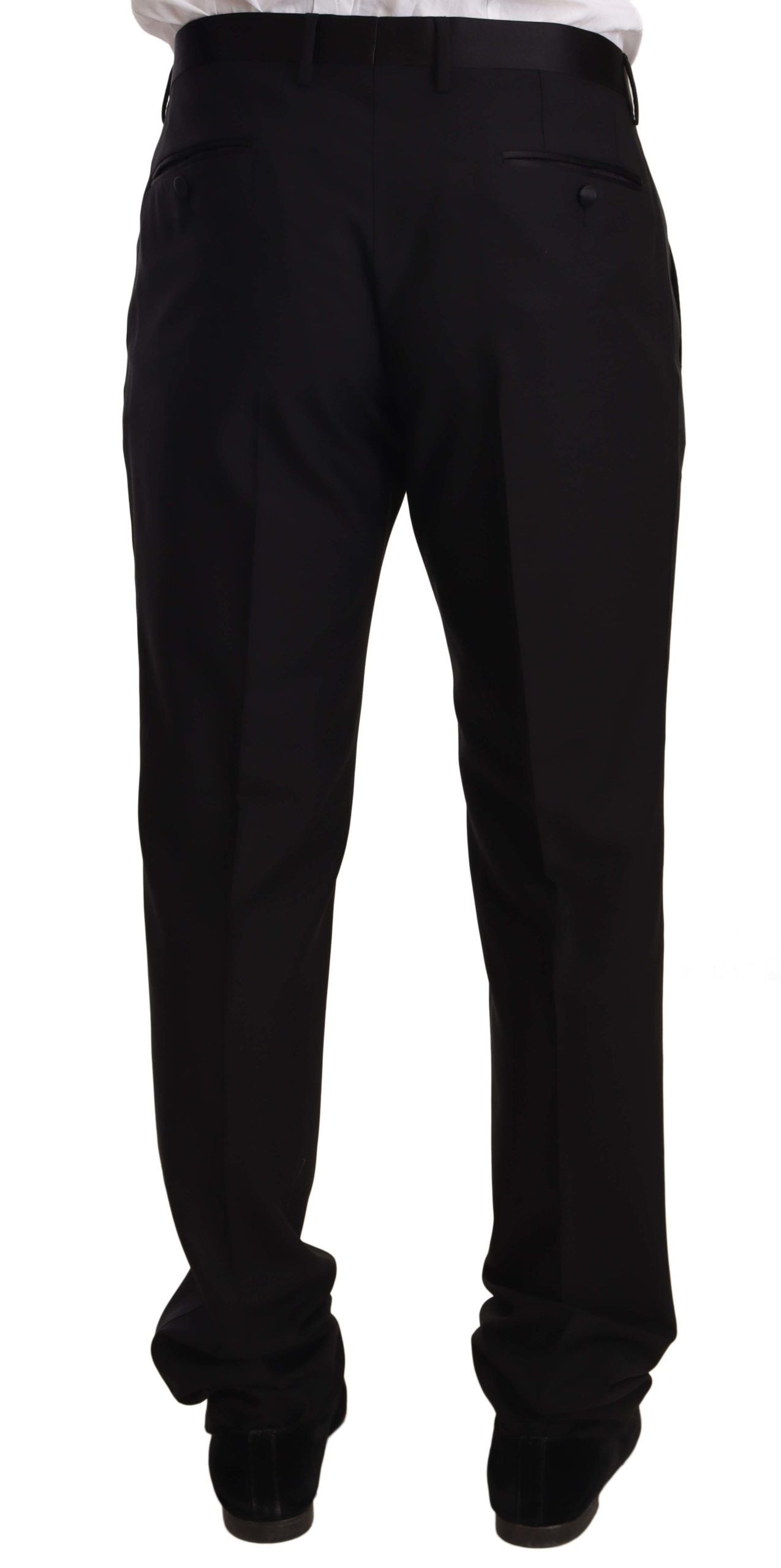 Pantalon de smoking formel en laine noire Dolce &amp; Gabbana