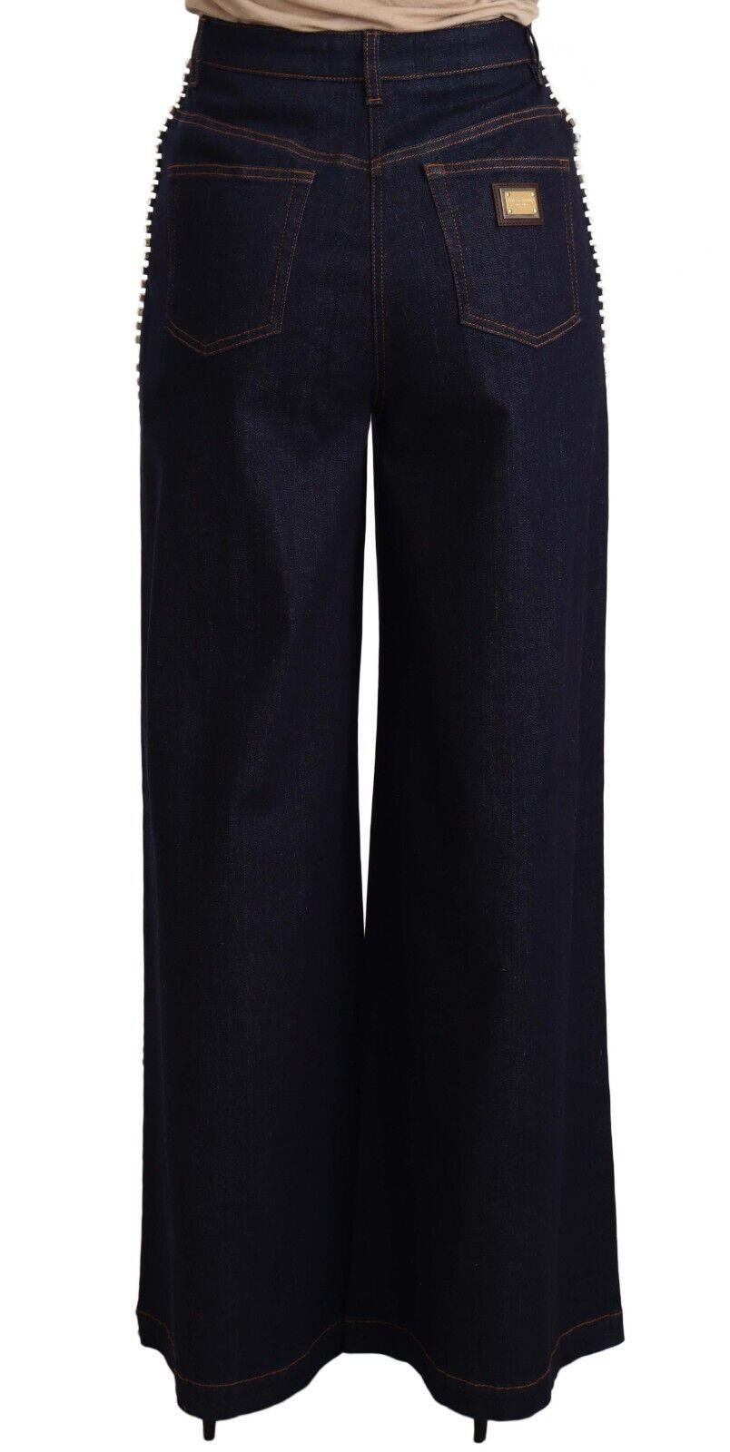 Dolce &amp; Gabbana Jean évasé orné de cristaux bleu foncé