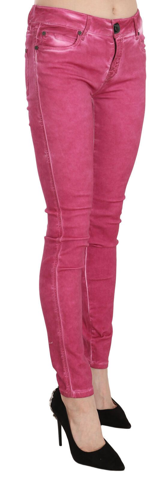 Dolce &amp; Gabbana Pantalon skinny taille moyenne en velours rose