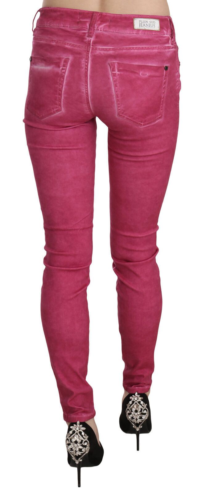 Dolce &amp; Gabbana Pantalon skinny taille moyenne en velours rose