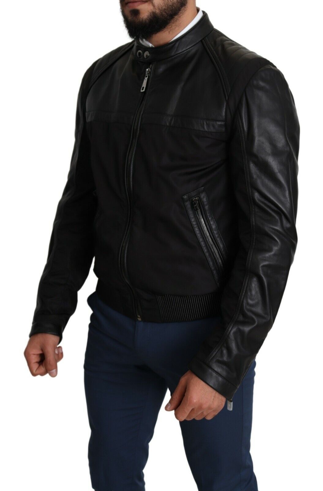 Dolce &amp; Gabbana Veste Bomber En Nylon Noir À Fermeture Éclair Complète Pour Homme