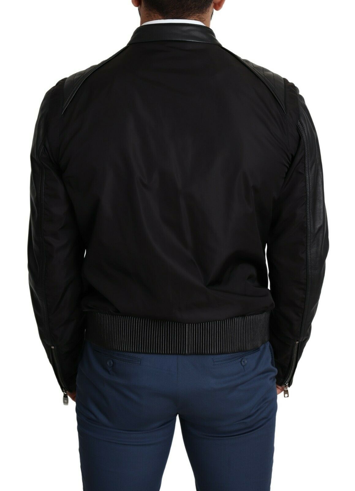 Dolce &amp; Gabbana Veste Bomber En Nylon Noir À Fermeture Éclair Complète Pour Homme