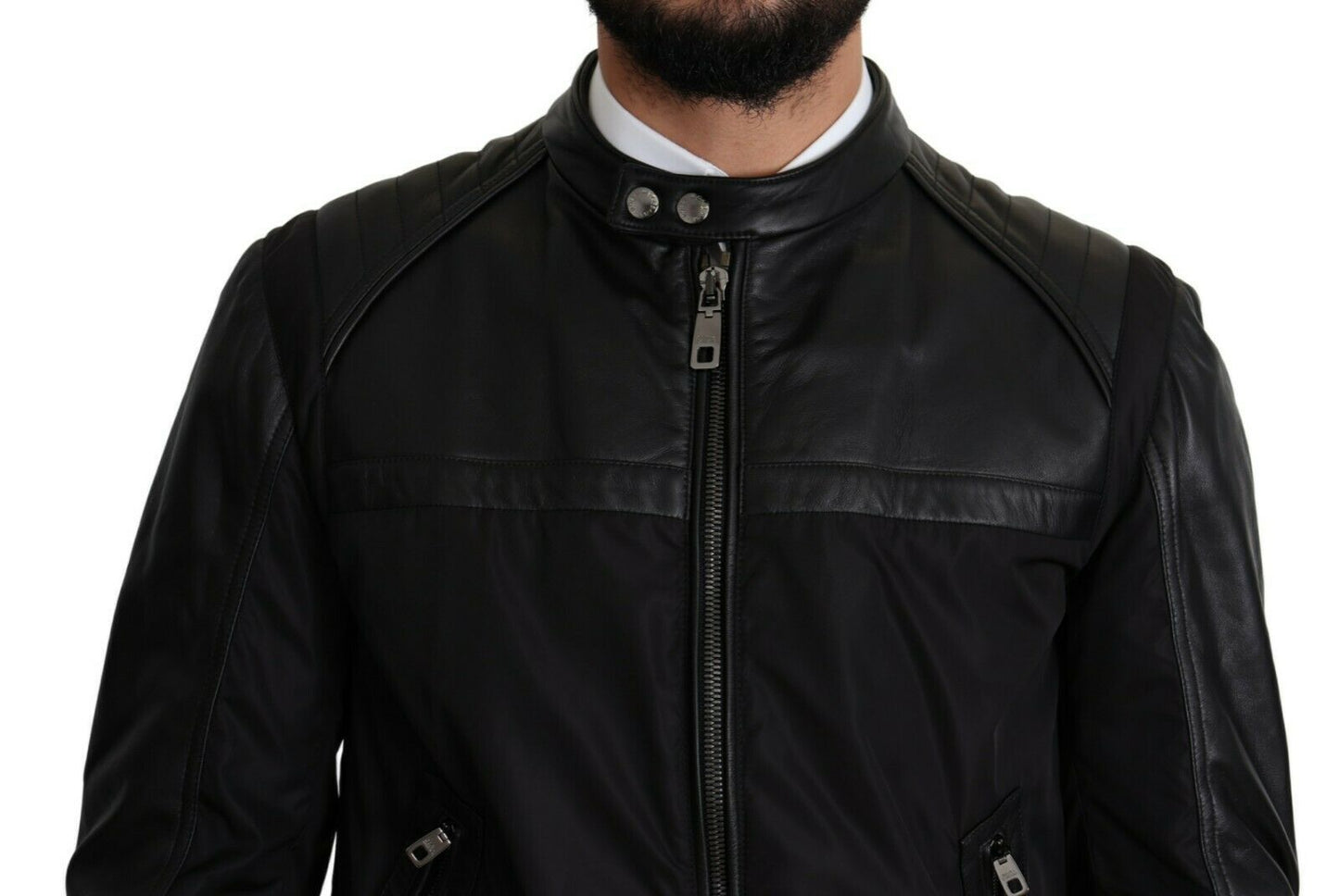 Dolce &amp; Gabbana Veste Bomber En Nylon Noir À Fermeture Éclair Complète Pour Homme