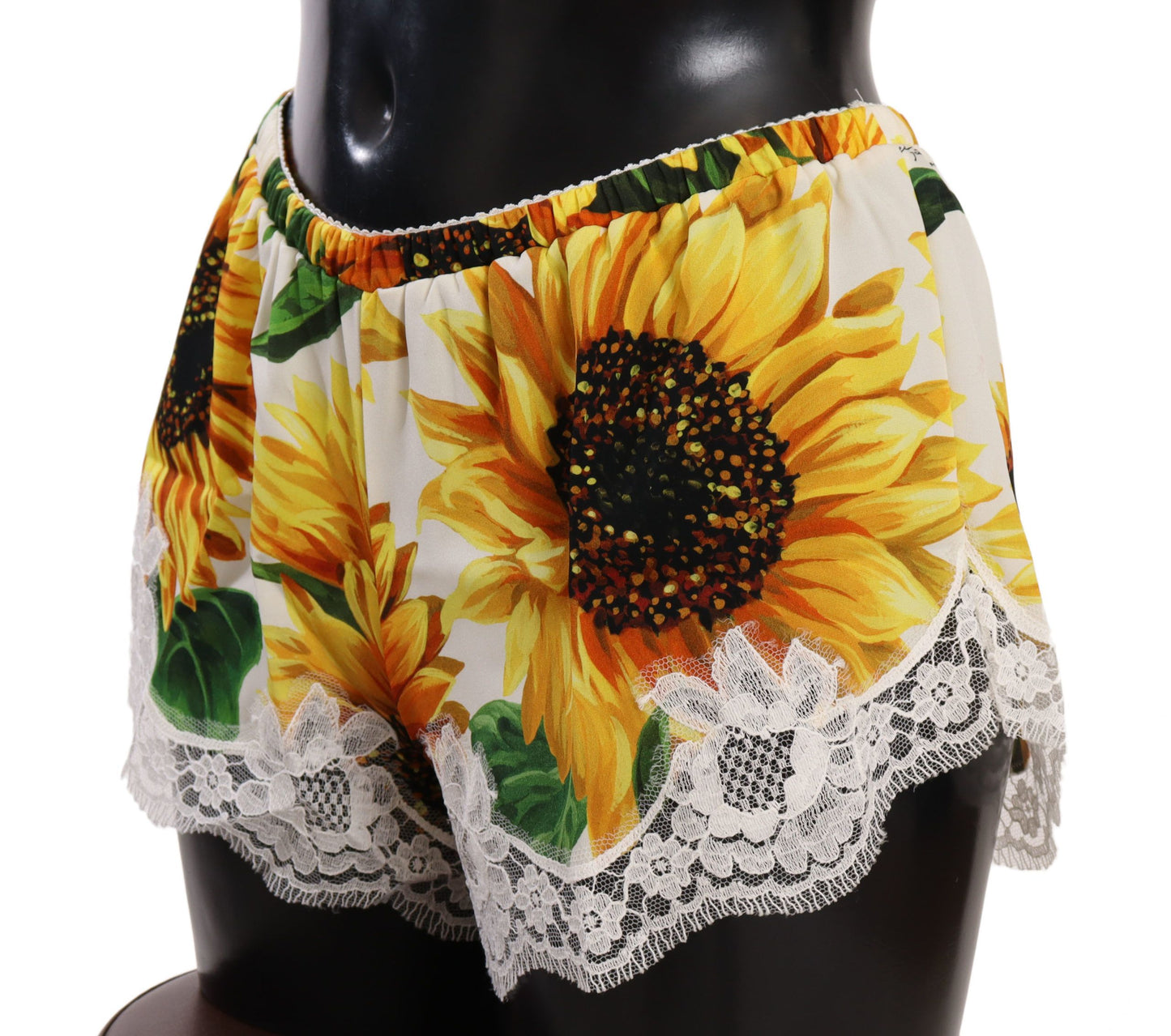 Dolce &amp; Gabbana Weiße Dessous-Unterwäsche aus Sonnenblumen-Spitze