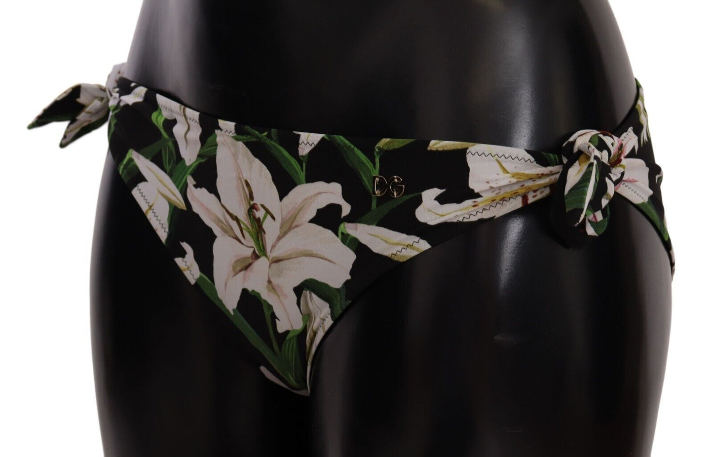 Dolce &amp; Gabbana Bas de bikini Maillot de bain à imprimé lys noir