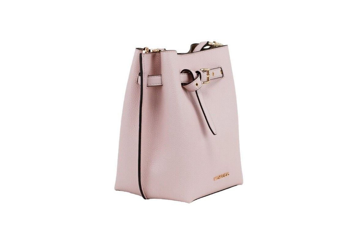 Michael Kors Emilia Petit sac à main messager en cuir galet poudre blush