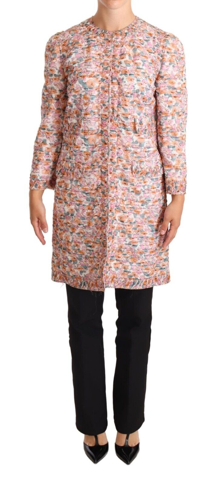 Dolce &amp; Gabbana Veste trench-coat en soie à imprimé floral multicolore