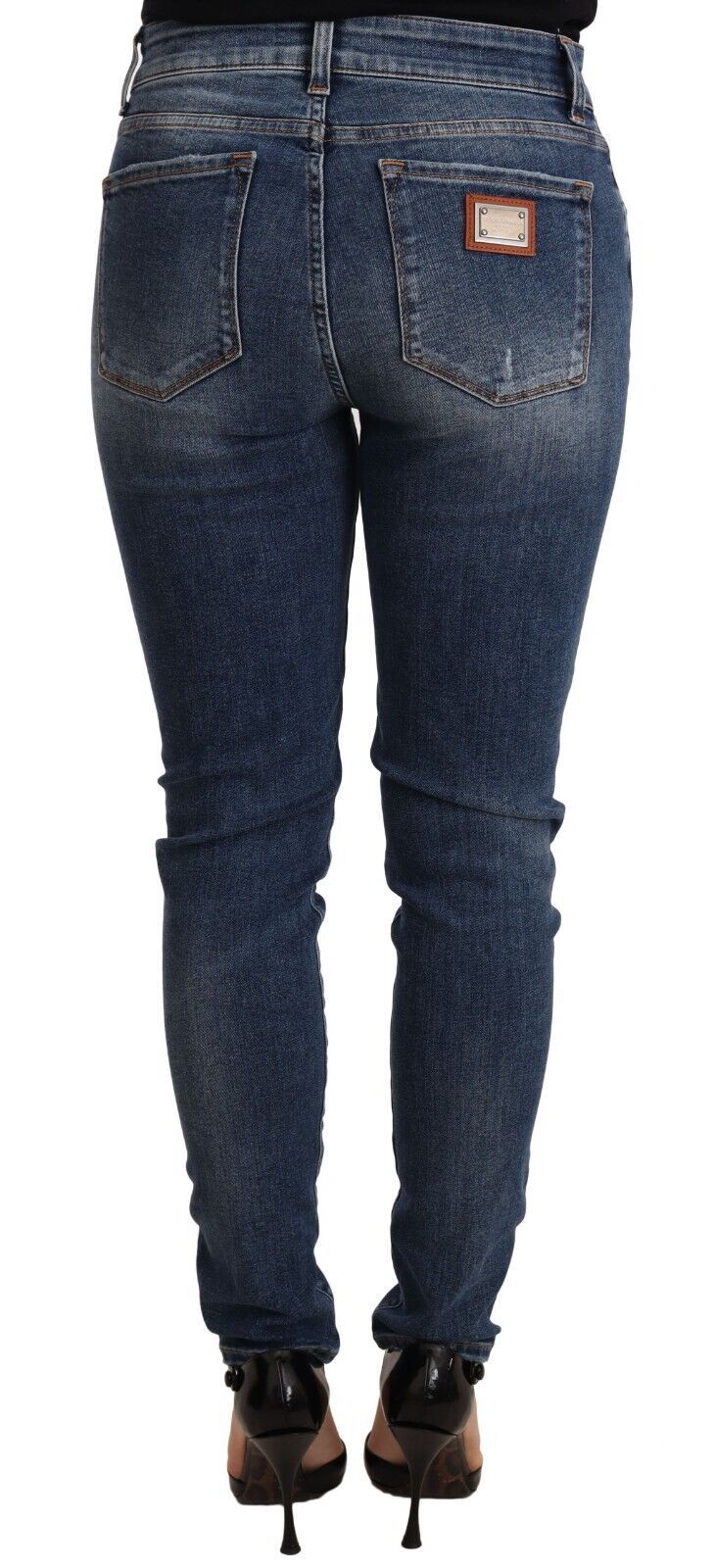 Dolce &amp; Gabbana Jean skinny en coton stretch bleu délavé