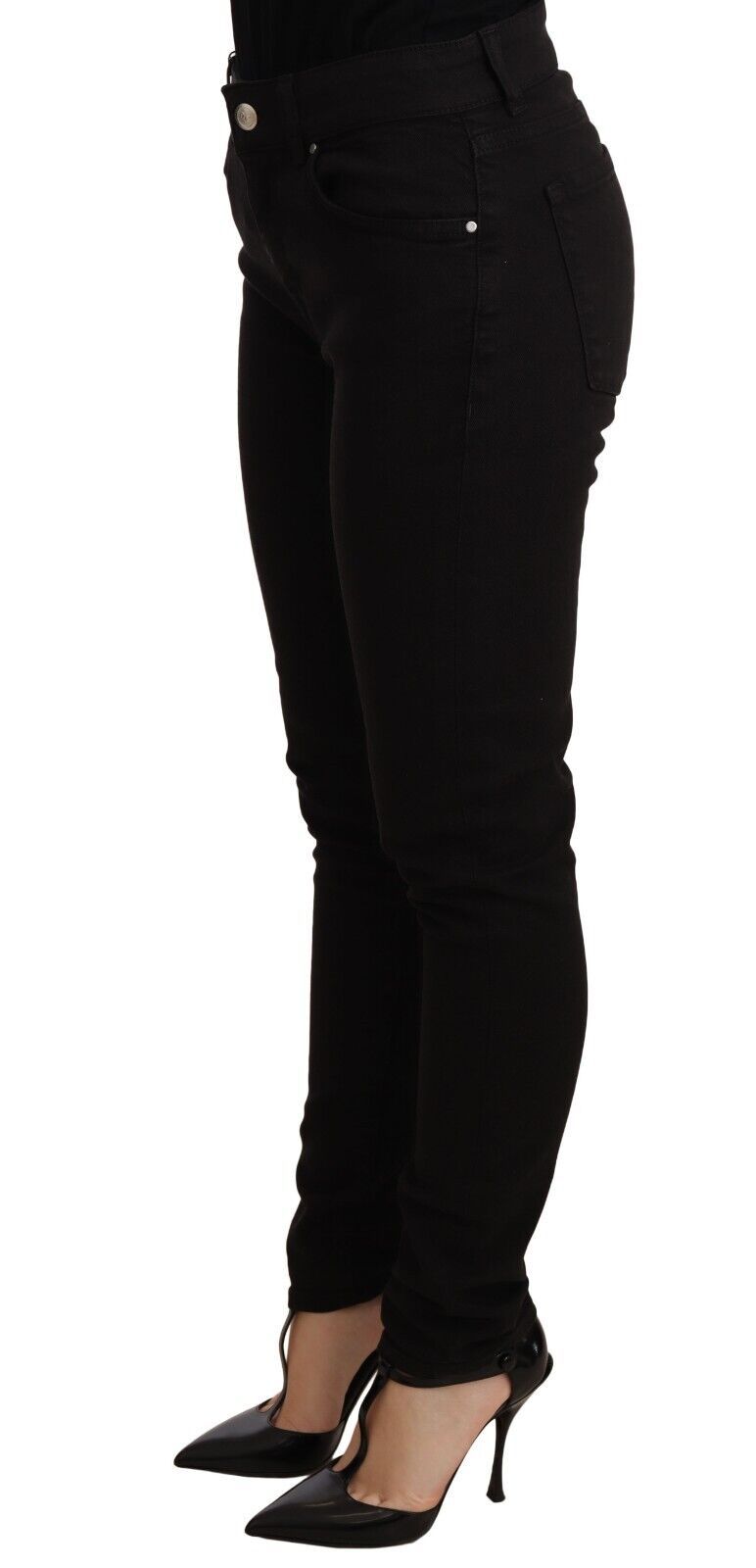 Dolce &amp; Gabbana Jean skinny noir en coton stretch avec logo