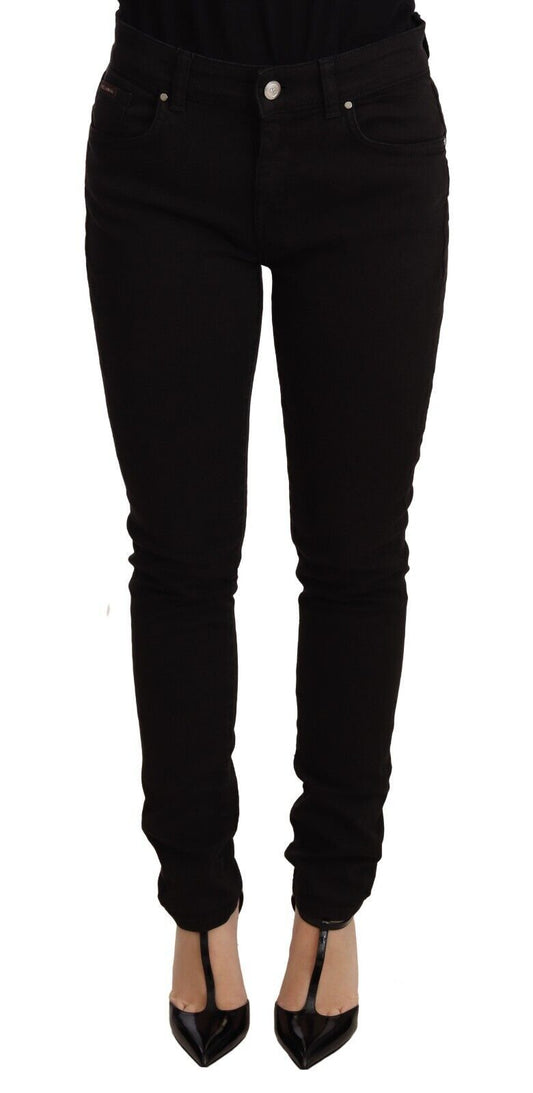 Dolce &amp; Gabbana Jean skinny noir en coton stretch avec logo