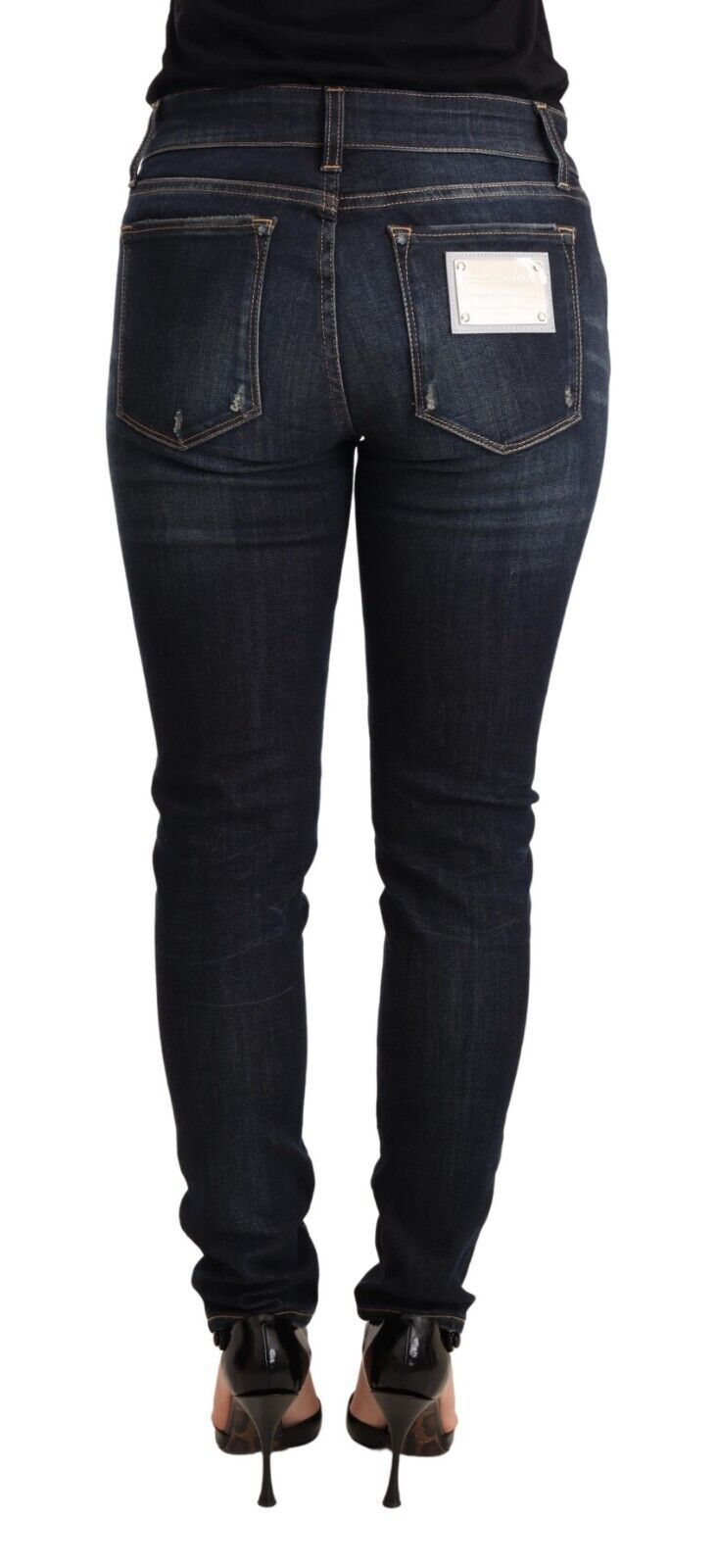 Dolce &amp; Gabbana Jean skinny slim en coton stretch bleu délavé