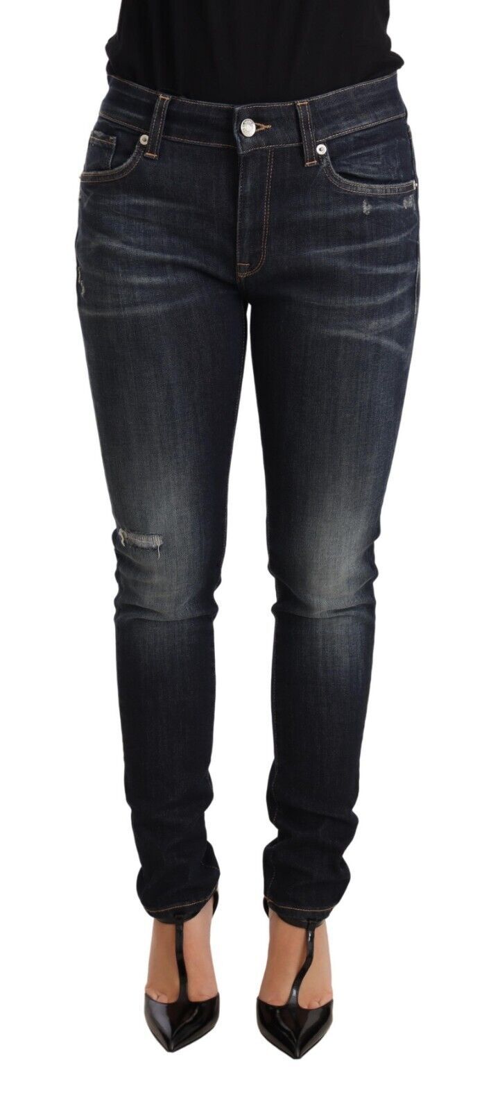 Dolce &amp; Gabbana Jean skinny slim en coton stretch bleu délavé