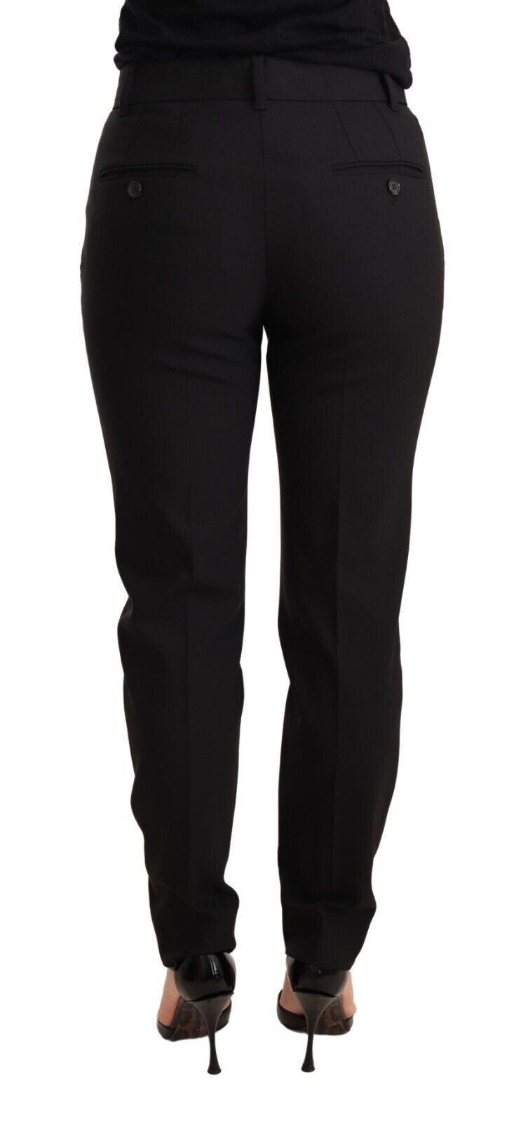 Dolce &amp; Gabbana Pantalon femme fuselé noir en laine vierge