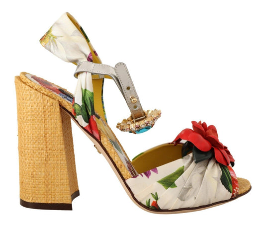 Dolce &amp; Gabbana Sandales Keira en cristal multicolores Chaussures en soie