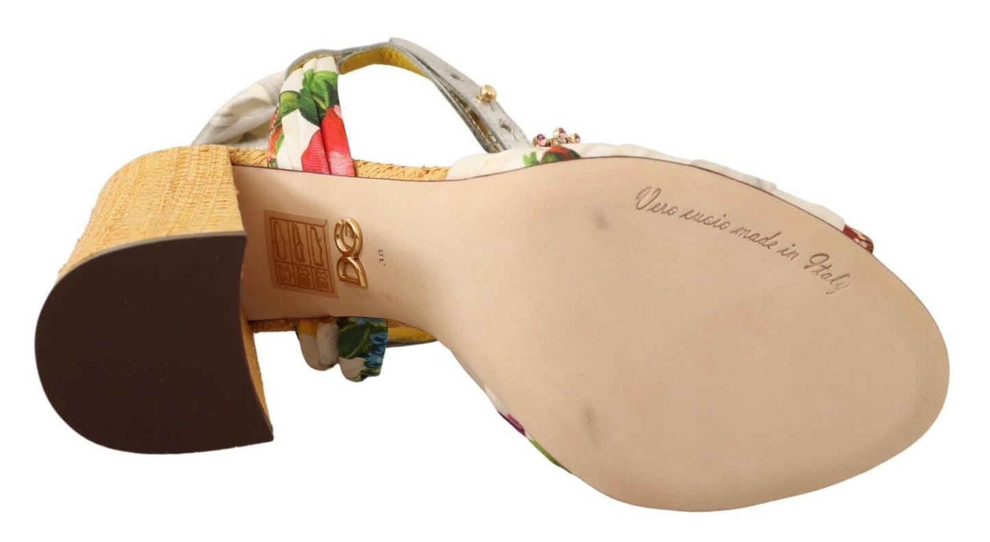 Dolce &amp; Gabbana Sandales Keira en cristal multicolores Chaussures en soie