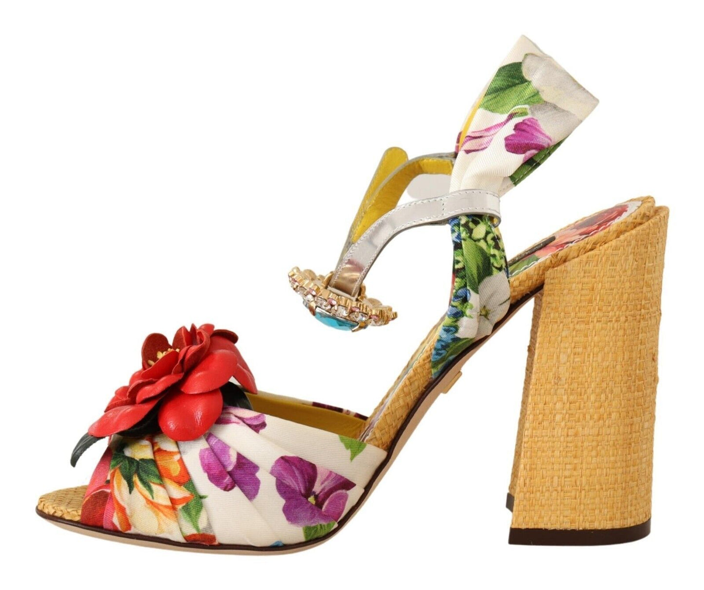 Dolce &amp; Gabbana Sandales Keira en cristal multicolores Chaussures en soie