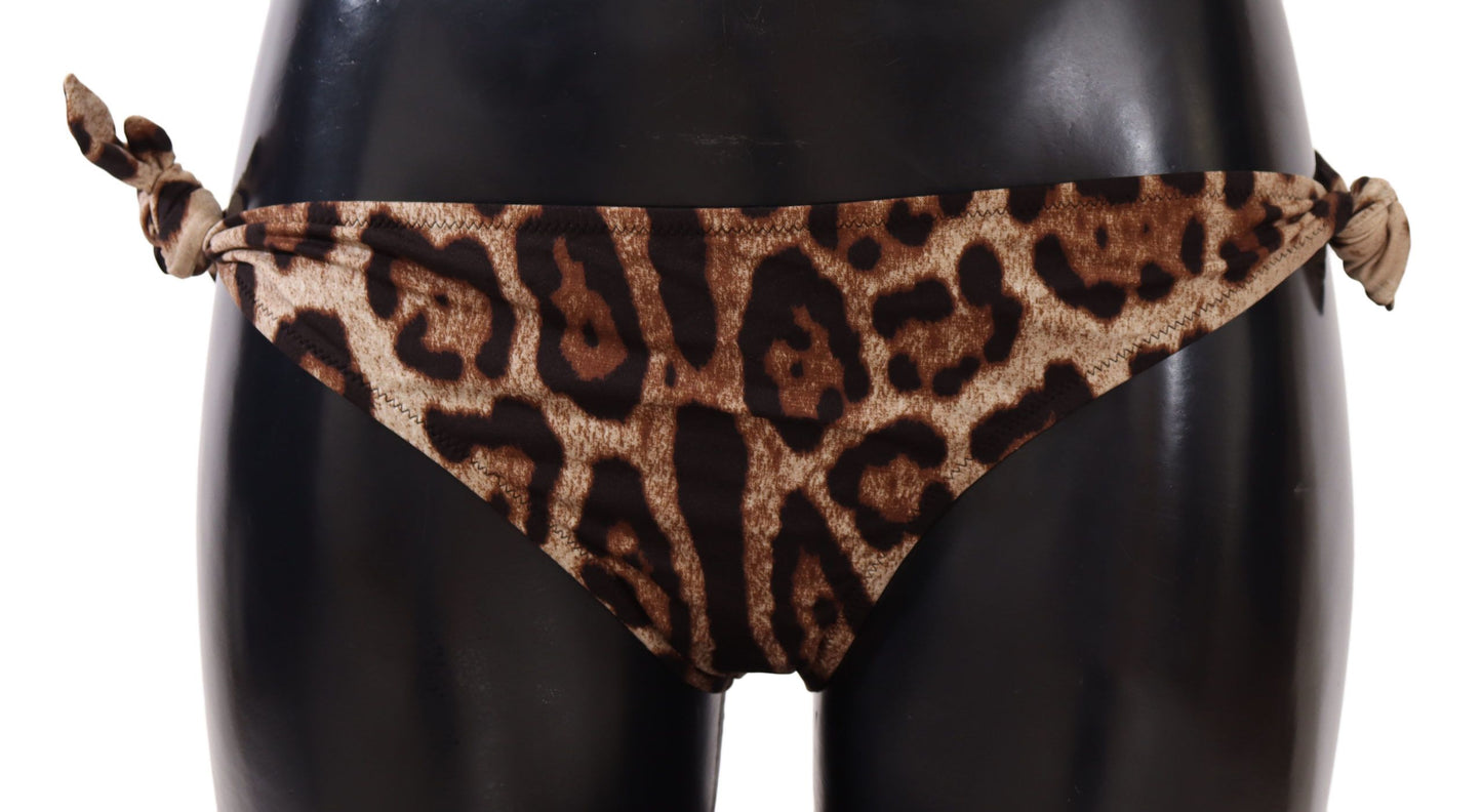 Dolce &amp; Gabbana Bas de bikini Maillot de bain à imprimé léopard marron