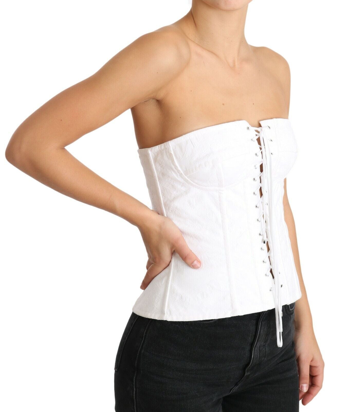 Dolce &amp; Gabbana Corset bustier blanc PALERMO en coton