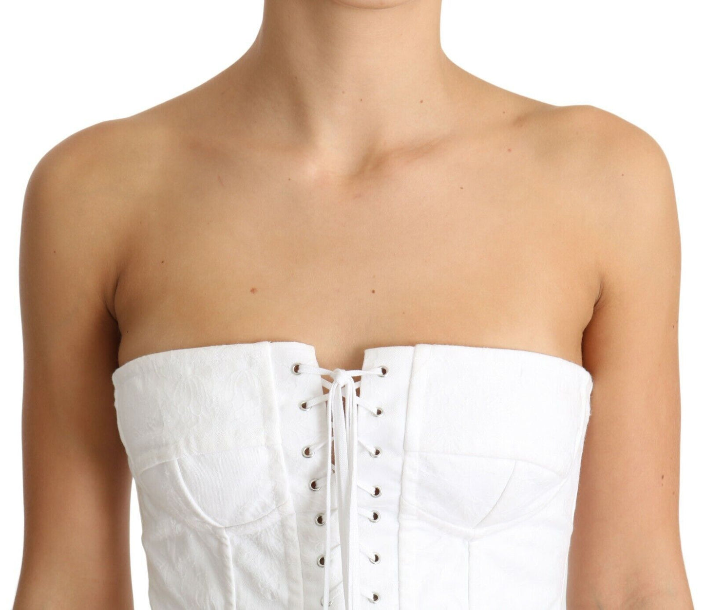 Dolce &amp; Gabbana Corset bustier blanc PALERMO en coton