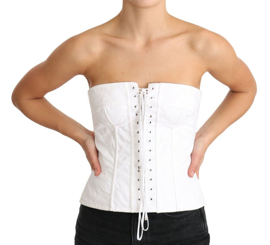 Dolce &amp; Gabbana Corset bustier blanc PALERMO en coton