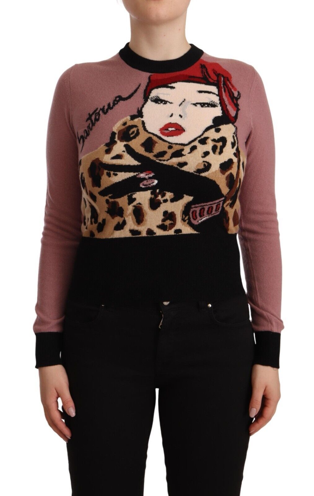 Dolce &amp; Gabbana Rosa Kaschmir-Sartoria-Pullover mit Rundhalsausschnitt