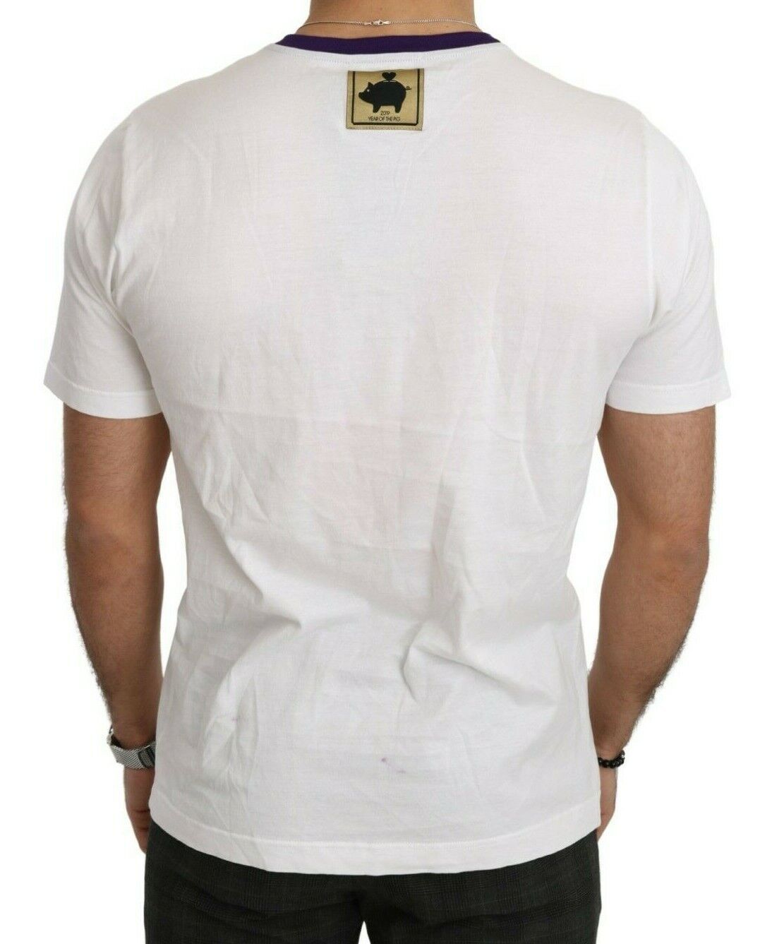 Dolce &amp; Gabbana T-shirt Super Power Pig en coton blanc